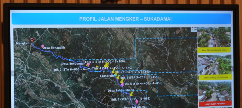 Pemkab Bogor dan BBWS Percepat Perbaikan Jalan Mangker–Sukadamai Jelang Idul fitri.