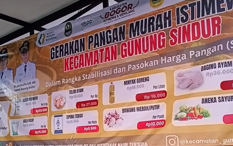 GPM Istimewa di Gunungsindur Disambut Antusias, Warga Bersyukur Dapat Sembako Lebih Murah.