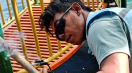 Disperkim Kabupaten Bogor Tanggap Perbaiki Wahana Bermain Rusak di Cibinong Situ Plaza.